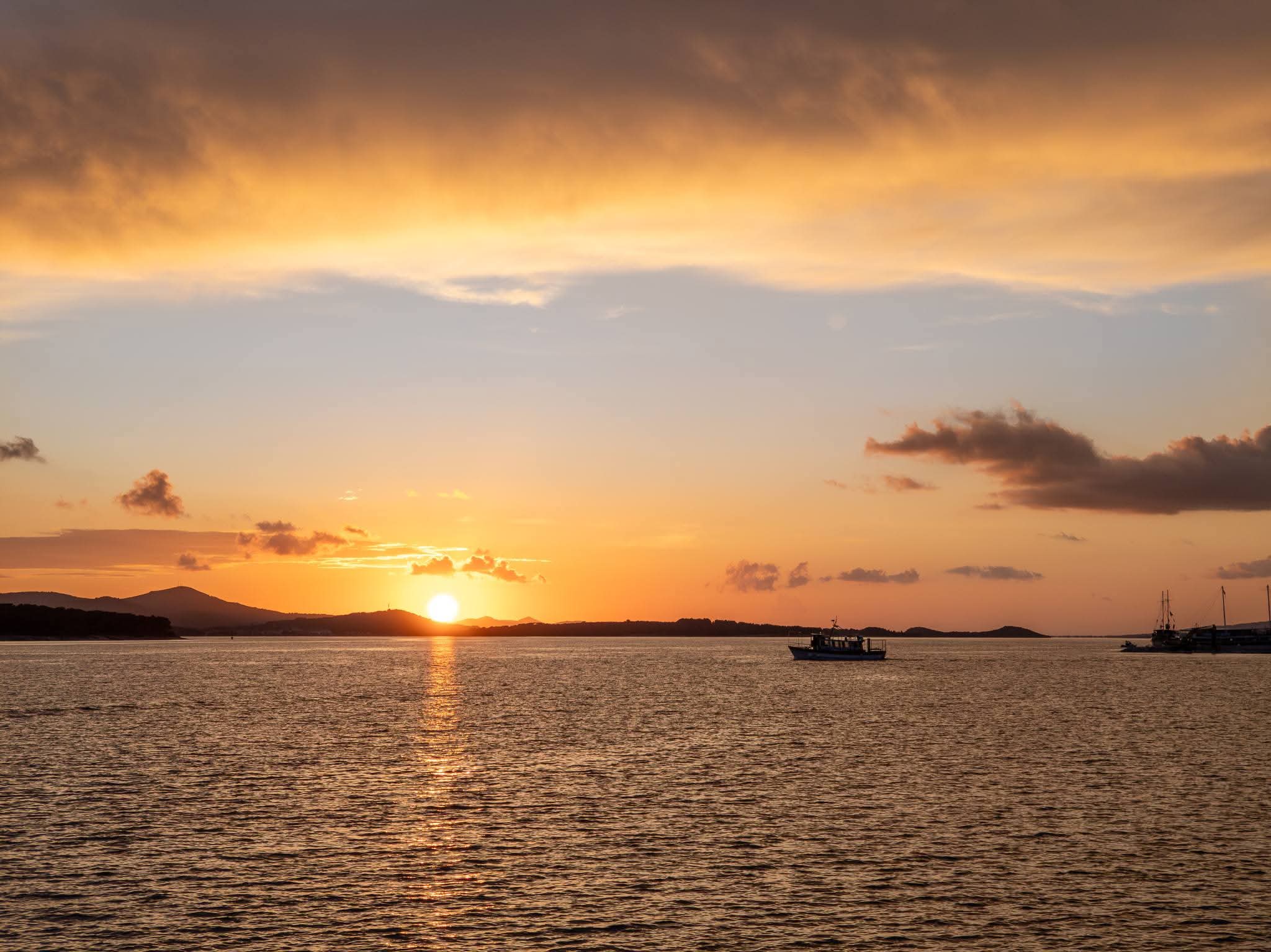 Biograd sunset Sv. Ante boat